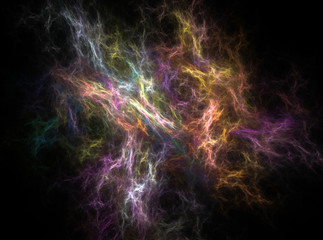 Red, purple, gold nebula abstract fractal effect light backgroun