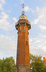 Fototapeta premium Old lighthouse with time ball at the top in Gdansk, Poland.