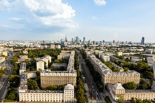 Fototapeta Warsaw aerial view