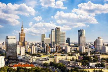 Fototapeta na wymiar Warsaw business district