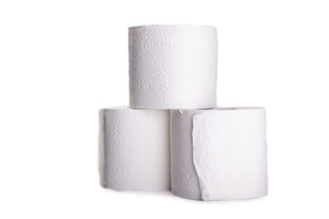 three rolls of toilet paper