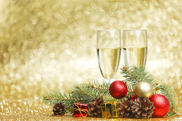 Champagne and  decorations