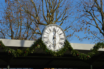 Wall clock outside the train station 