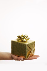 Hand hält Geschenk 2