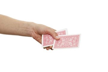 Hand teilt Spielkarten aus