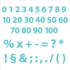 Ziffern editierbare Text Zeichen mit Grafikstile Stempel