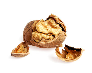 Walnuts isolated on a white background