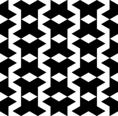 Black and white geometric seamless pattern, abstract background