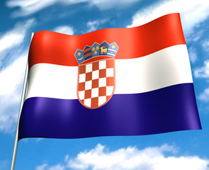 Croatian flag - 3d render