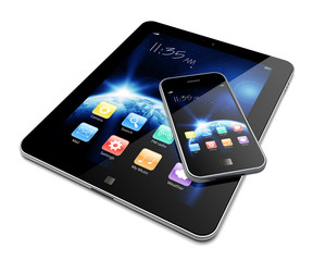 Tablet PC with mobile phone