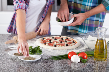 Obraz na płótnie Canvas Homemade pizza before baking