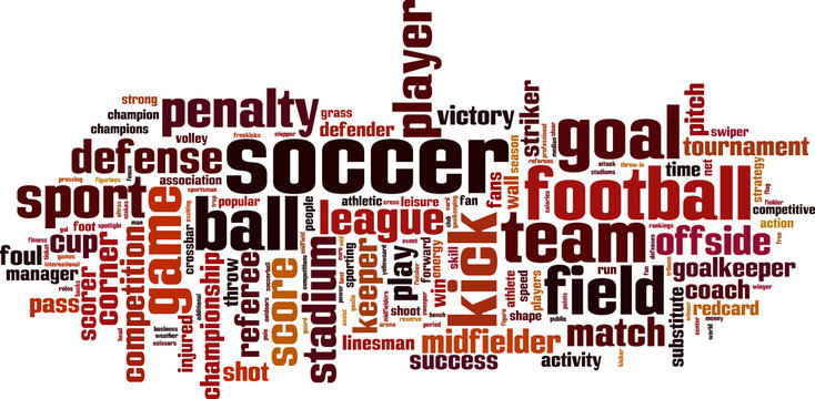 Soccer Word Cloud Concept. Vector Illustration