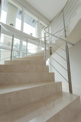 Close-up of marble stairs