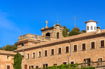 Old famous monastery building, Lluc, Majorca island