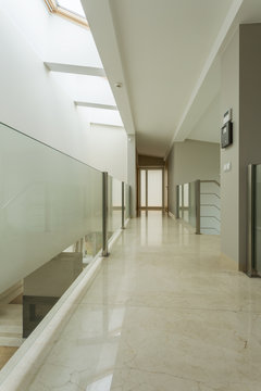 Bright corridor in contemporary residence