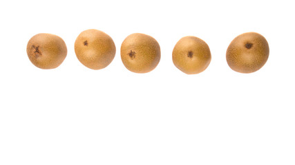 Kiwi fruit over white background