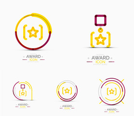 Award icon set, Logo collection
