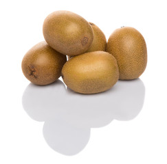 Kiwi fruit over white background