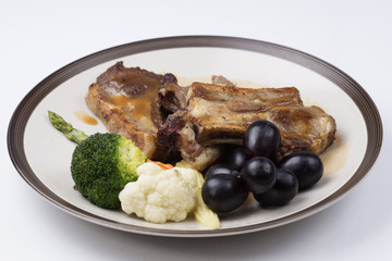 Steak of grill lamb