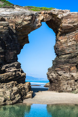 Las Catedrales beach in Galicia, Spain. Paradise beach in Ribade