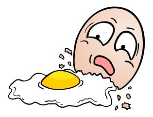 Funny broken egg