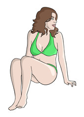 Fashion girl vector draw