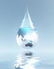 Obraz premium Australia and Asia droplet
