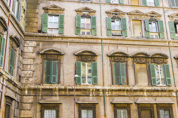 Windows in Rome, Italy.