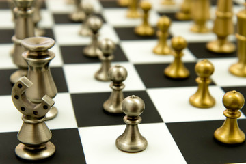 chess game - pawns in rows, lined up