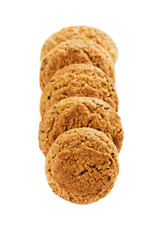 Oatmeal cookies isolated on white