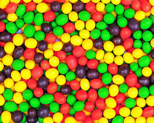Multicolored candies for use as background.