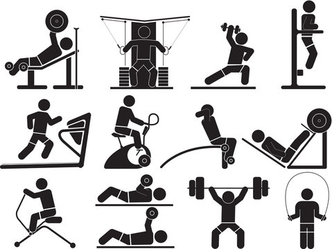 Silhouette Fitness icons