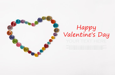 heart made of paper quilling technique