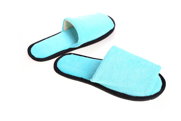 blue slippers footwear isolated on white background