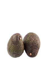 Ripe avocado fruit over white background