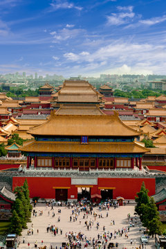 Aerial view of the Forbidden City. Beijing, China