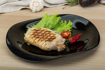 Grilled pork steak