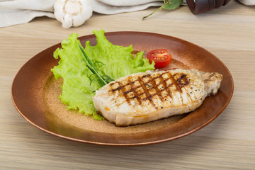 Grilled pork steak