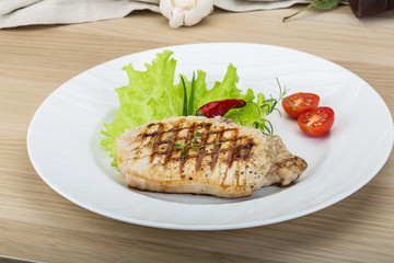 Grilled pork steak