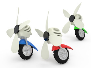 Ventilators on wheels, 3D