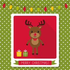 Christmas card with a cute deer