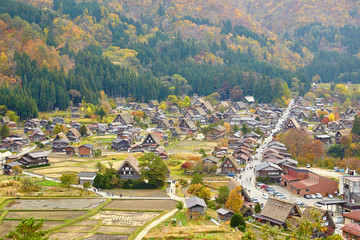 View of the historic village Shirakawa-go