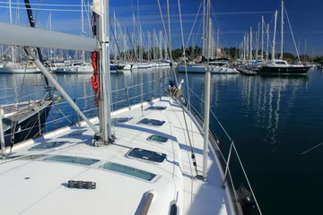  view from super sail boat yacht in a marina  © William Richardson
