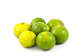 Limes or lemon Green on a white background.