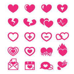  hearts icons set