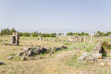 Fototapeta na wymiar Hierapolis, Turkey. View of the archaeological zone