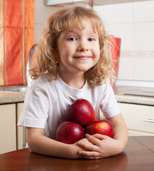 Fototapeta premium Child with apple