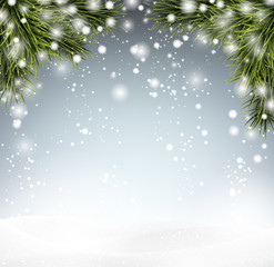 Fototapeta na wymiar Christmas background with snow.