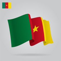Background with waving Cameroon Flag. Vector
