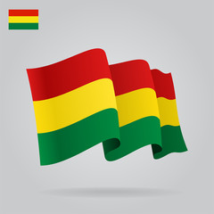 Background with waving Bolivian Flag. Vector